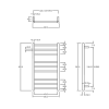 Electric Round Towel Rail 240V 900 x 500mm Brushed Stainless