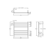 Electric Square Towel Rail 240V 600 x 650mm Brushed Stainless