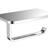 Cubic Toilet Roll Holder with Shelf Chrome