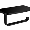 Carbon Toilet Roll Holder with Shelf Satin Black