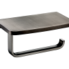 Cubic Toilet Roll Holder with Shelf Gun Metal