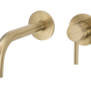 Scarab wall mount basin mixer brushed gold