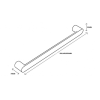 Towel Rail Single Bar Round 12V 650mm Brushed Stainless