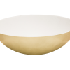 Round basin 400x130mm matt white/metalic gold