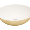 Round basin 400x130mm matt white/metalic gold