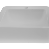 Soft square basin 410x415x105mm white (DRILLED)