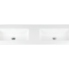 Kzoao 1200mm Honed Dual Bowl Lexus Top Matte White
