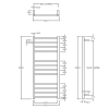 Electric Round Towel Rail 240V 1200 x 500mm Brushed Copper