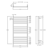 Electric Round Towel Rail 240V 1200 x 650mm Brushed Copper
