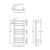 Electric Round Towel Rail 240V 900 x 400mm Brushed Copper
