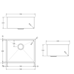 Aspen PVD 500mm Single Kitchen Sink Brushed Brass
