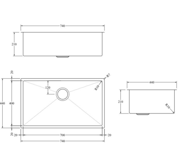Aspen PVD 700mm Single Kitchen Sink Brushed Copper