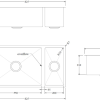 Aspen PVD 550/200mm Dual Kitchen Sink Brushed Stainless