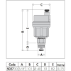 Caleffi 502 Series Air Vent Top Bleed 10mm w/ Auto Shut-Off Valve