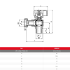 Airaga Gas Union Angle Ball Valve 20f x 15m