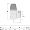 Caleffi 253 Series Solar Safety Valve 15mm x 20mm 400kPa
