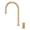 Doppia Bench Extractable Kitchen Mixer Brushed Gold