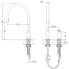 Doppia Bench Extractable Kitchen Mixer Gunmetal