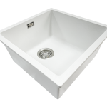 Aura Granite 400mm Single Kitchen Sink Matte White