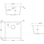 Aura Granite 400mm Single Kitchen Sink Matte White