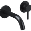 Carbon Wall Mounted Basin Mixer with Short Spout Satin Black