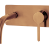 Loft Wall Mounted Basin Mixer with Short Spout Brushed Copper