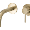Scarab Wall Mounted Basin Mixer with Short Spout Brushed Gold