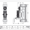 Caleffi High Flow Balancing Valve and Flow Meter 20mm