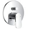 Modern Linea Shower Divert Mixer Chrome (Round Faceplate)