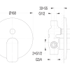 Modern Linea Shower Divert Mixer Chrome (Round Faceplate)