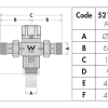 Caleffi 5213 15mm Tempering Valve with Hot & Cold Check Valves