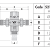 Caleffi 5213 20mm Tempering Valve with Hot & Cold Check Valves