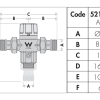 Caleffi 5213 25mm Tempering Valve with Hot and Cold Check Valves