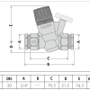 Caleffi 116 Series Thermostatic Regulating Valve with Gauge 20mm