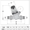 Caleffi 535 Series High Temp Low Lead Pressure Reducing Valve 20mm