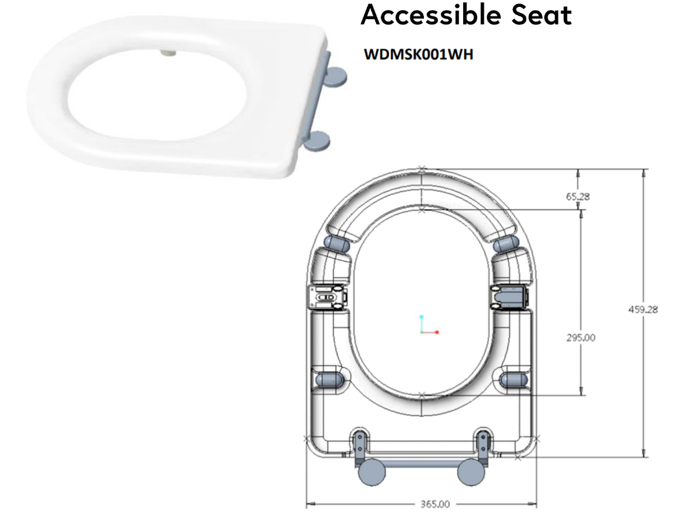 ModSpec Accessible Back To Wall Suite With Single Flap Seat and Raised Button Gloss White