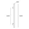 Towel Rail Vertical Single Bar Round 12V 900mm Gunmetal