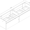 Cabinet 1600mm dbl drawer White
