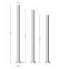 Freestanding Single Towel Bar Round 12V 1100mm Chrome