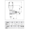 Caleffi 338 Series Angled Radiator Valve (copper)