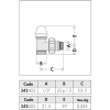 Caleffi 342 Series Angled Lockshield Valve (copper)