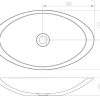 iStone Oval Basin 600 x 105 x 350mm Gloss White