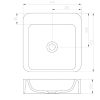 iStone Soft Square Basin 410 x 415 x 105mm Gloss White (not drilled)