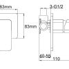 Project Shower/Bath Mixer with a Square Faceplate Satin Black