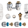 Caleffi valve set bottom entry angled (PeX)