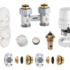 Caleffi valve set bottom entry straight (Cu)