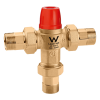 Caleffi 5213 Low Lead TMV 15mm Tempering Valve with Hot and Cold Check Valves and Straight Unions