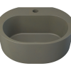 Dunstan Concrete Basin 400 x 324mm With Tap Hole Taupe Clay