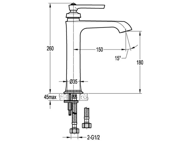 Liberty Tall Basin Mixer Aged Iron