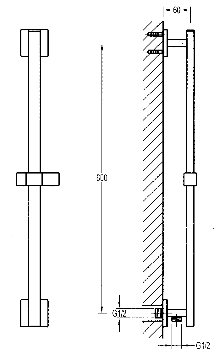 Modern Linea intergrated slide rail 3 function